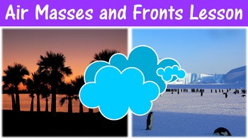 Preview of Air Masses and Fronts Lesson with Power Point, Worksheet, and Review Page