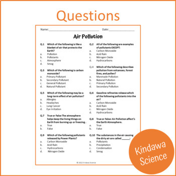 pollution topic questions