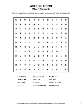 air pollution word search word scramble secret code crack the code