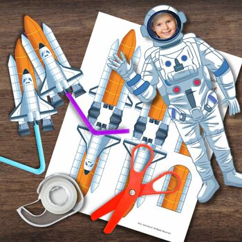 Preview of Air-Powered Straw ROCKET Science Activity & Astronaut Craft Printable