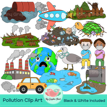 Preview of Air, Water, Land Pollution Clip Art