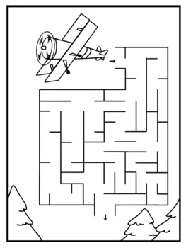 Airplane Activity Book For Kids: Coloring, Dot to Dot, Mazes - Ages 4-8  (30pgs)