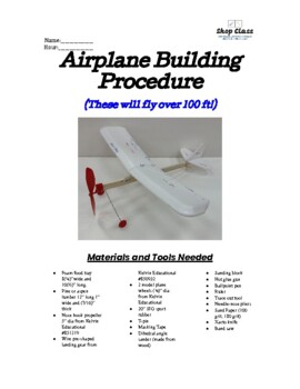 Preview of Airplane Building Procedure Middle School