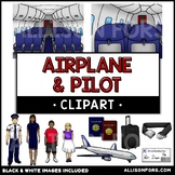 Airplane and Pilot Clip Art