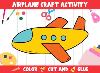 Preview of Airplane Craft Activity - Color, Cut, and Glue for PreK to 2nd Grade, PDF File