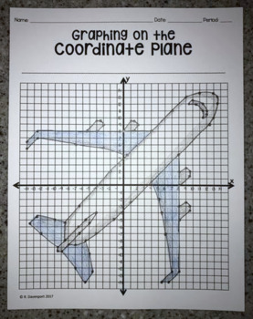 Preview of Airplane EMOJI - Graphing on the Coordinate Plane Mystery Picture