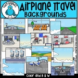 Airplane Travel Backgrounds Clip Art Set