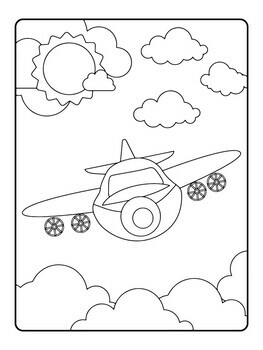 airplane coloring worksheets for preschoolers