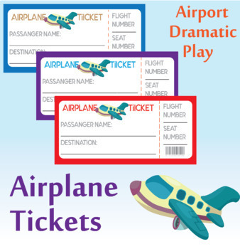 Preview of Airport Dramatic Play Center Airplane Tickets Activity
