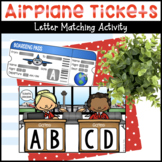 Airplane Tickets Letter Matching Activity