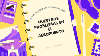 Preview of Airport & Travel Vocab Story, Problemas en el Aeropuerto, Spanish CI, Preterite