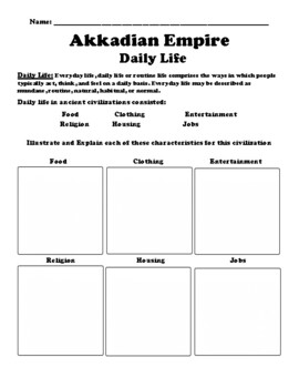 Akkadian Empire Daily Life UDL Worksheet By Northeast Education   Original 6900040 1 