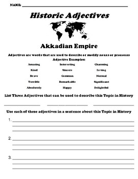 Akkadian Empire Historic Adjectives Worksheet By Northeast Education   Original 8693612 1 