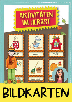 Preview of Aktivitäten im Herbst/Autumn activities Flash Cards for the German class