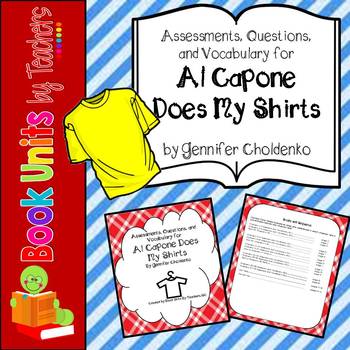 Preview of Al Capone Does My Shirts Assessment, Questions, and Vocabulary