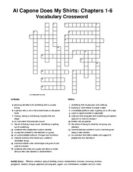 Al Capone Does My Shirts: Vocabulary Crossword Puzzles (Version 2) 5
