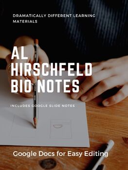 Preview of Al Hirschfeld Bio Notes- Google Slides- Perfect for Substitute Days