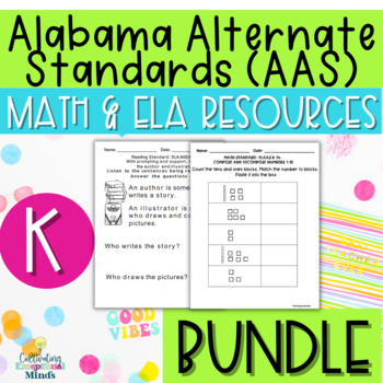 Preview of Alabama Alternate Achievement Standards Kindergarten Bundle (ELA & Math)