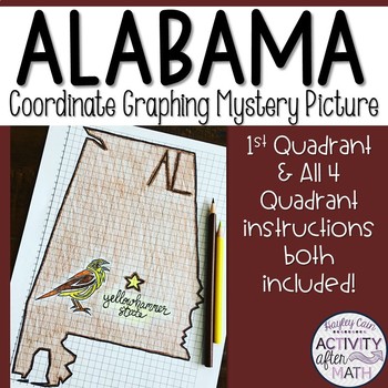 Preview of Alabama Coordinate Graphing Picture 1st Quadrant & ALL 4 Quadrants