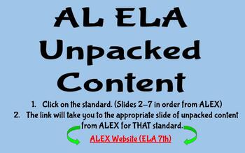Preview of Alabama ELA Unpacked Content Standards