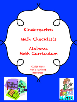 Preview of Alabama Kindergarten Math Checklists