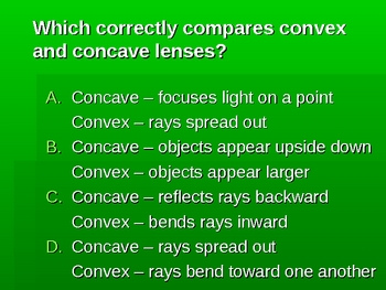 Alabama Science Assessment 5th Grade Standard 5 Convex Concave by