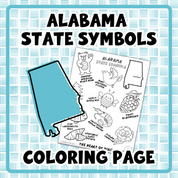 Preview of Alabama State Symbols Coloring Page | for PreK and Kindergarten Social Studies