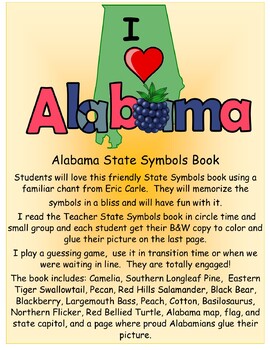 Preview of Alabama State Symbols Student Book