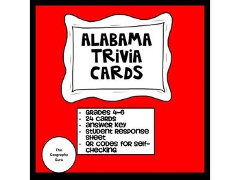 Preview of Alabama Trivia Task Cards