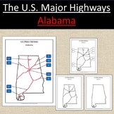 Alabama, US State Major Highways Map Geography
