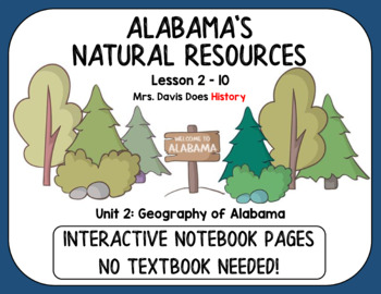 Preview of Alabama's Natural Resources (Alabama History Interactive Notebook Un. 2 Les. 10)
