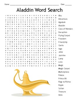 Preview of Aladdin Word Search