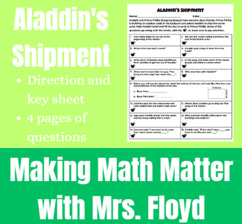 Preview of Aladdin's Shipment- Math Movie Sheet