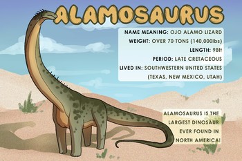 Preview of Alamosaurus - Dinosaur Poster & Handout