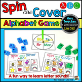 Alphabet Recognition Game: Letter-Sound ID {Spin and Cover}