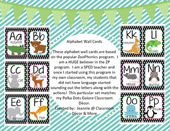 Alaphabet Wall Cards Polka Dots Galore By Classroom Decor And More