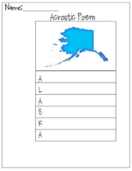 Preview of Alaska Acrostic Poem