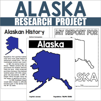 Preview of Alaska Research Project with Reading Comprehension and Time Line