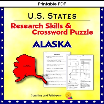 Preview of Alaska - Research Skills & Crossword Puzzle - U.S. States Geography Activity
