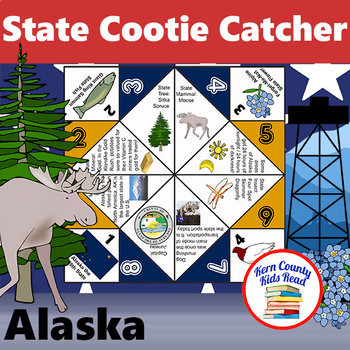 Preview of Alaska State Facts and Symbols Cootie Catcher Activity Printable