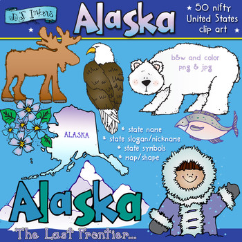 Preview of Alaska State Symbols Clip Art Download