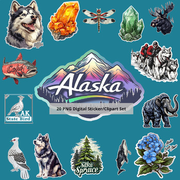 Preview of Alaska's Majestic Wonders: Premium Vector Clip Art & Digital Stickers Collection