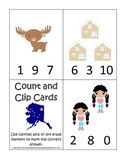 Alaska themed Count and Clip preschool math cards.  Daycar