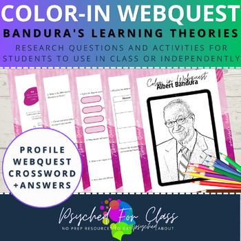 Preview of Bandura's Social Learning Theories Psychology Booklet Color-In Webquest