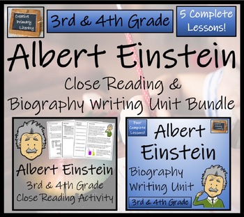 Preview of Albert Einstein Close Reading & Biography Bundle 3rd Grade & 4th Grade