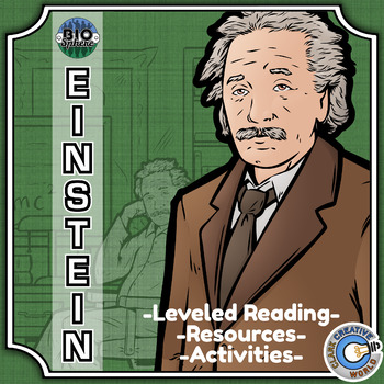 Preview of Albert Einstein Biography - Reading, Digital INB, Slides & Activities