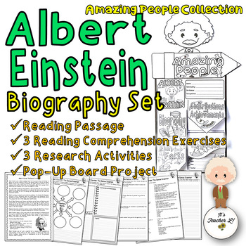 Preview of Albert Einstein Biography Research Project Integrated Study Sub Plan 4th 5th 6th