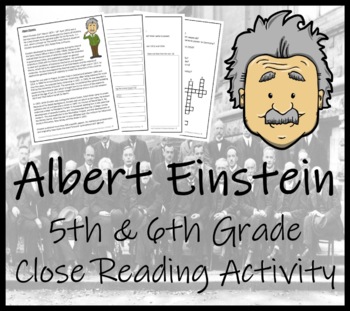 Preview of Albert Einstein Close Reading Comprehension Activity | 5th Grade & 6th Grade