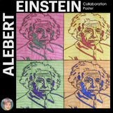 Albert Einstein Collaboration Portrait Poster | Colorful P