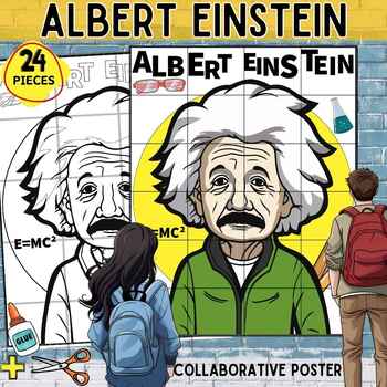 Preview of Albert Einstein Collaborative Poster Pi Day Mural Project Bulletin Board